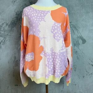 NWT Fate Colorful Floral 70s Chic Boogie Wmn’s Sweater Sz M